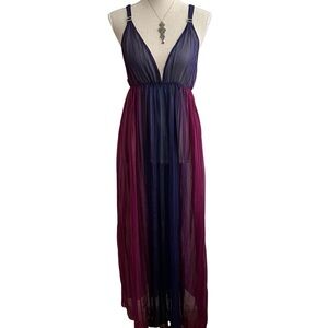 Vintage Pink Purple Blue Ombre Strappy Chemise Size Medium